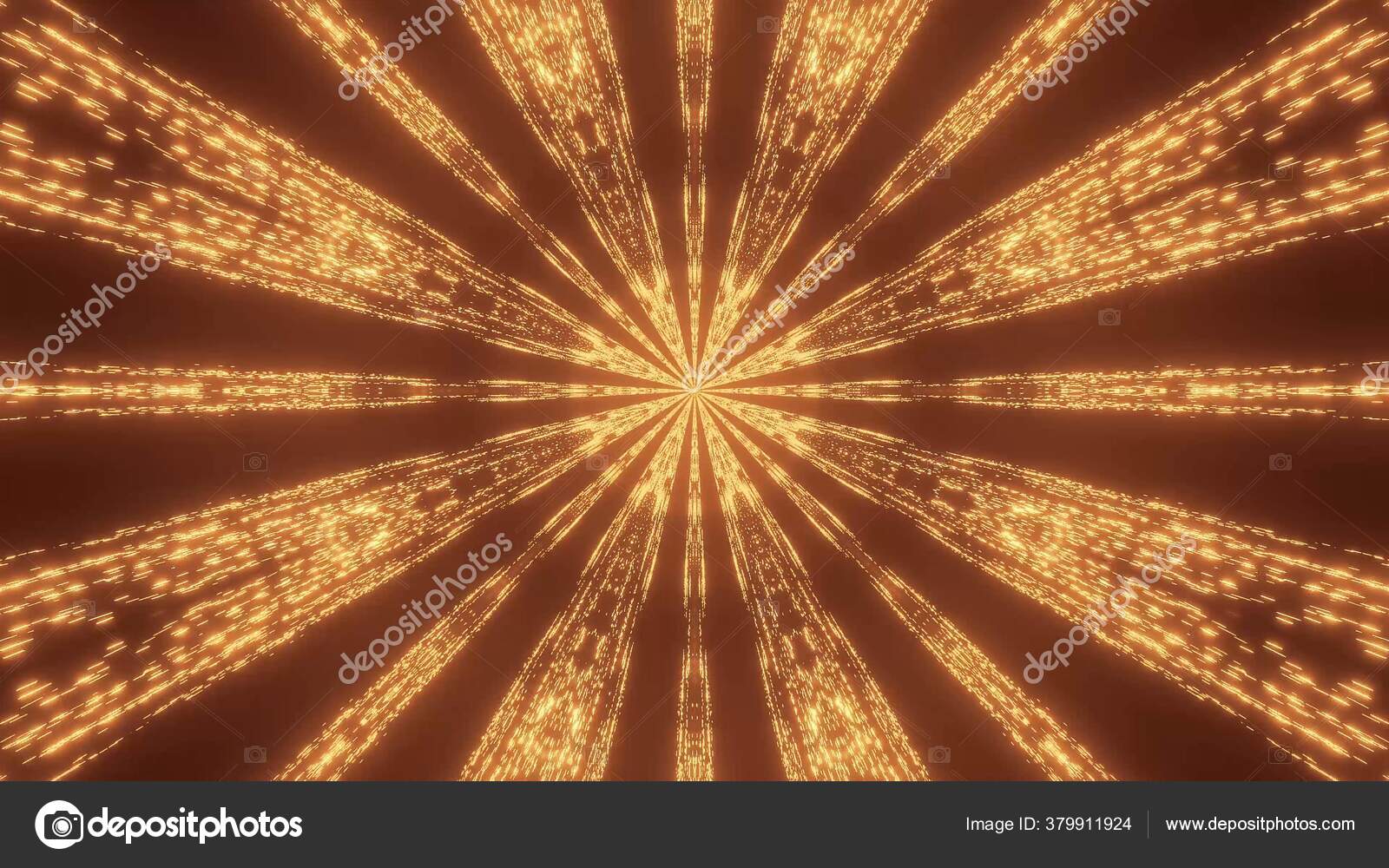 一个宇宙背景的3d渲染与金黄色和棕色的灯完美的数字墙纸 图库照片 C Wirestock