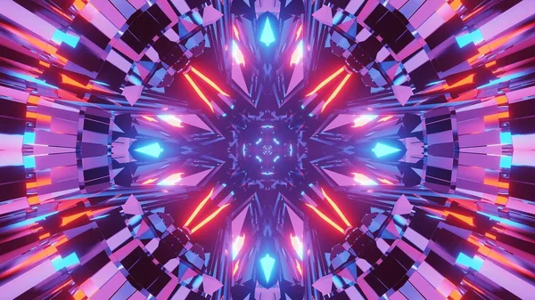 Космічний Фон Рендеринга Синього Фіолетового Помаранчевого Світла Ідеально Підходить Цифрових — стокове фото