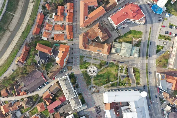 Luftaufnahme Der Innenstadt Von Brcko Bosnien Und Herzegowina — Stockfoto