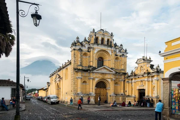Een Prachtig Landschap Van Kathedraal Van San Jose Antigua Guatemala — Stockfoto