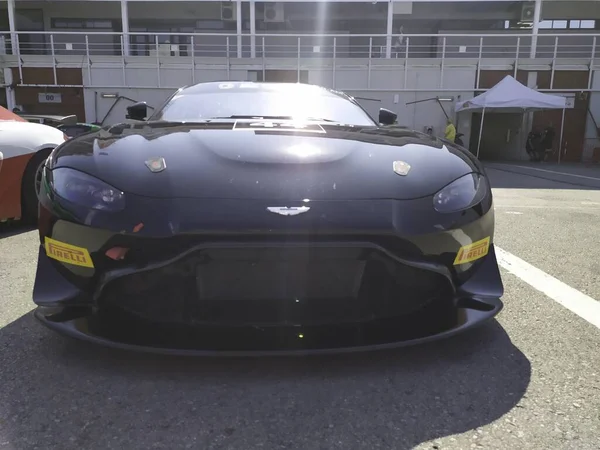 Barcelone Espagne Août 2019 Aston Martin Vantage Circuit Barcelona Catalunya — Photo