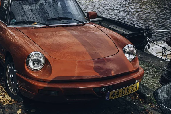 Amsterdam Netherlands Ekim 2019 Sokaktaki Alfa Romeo Spider — Stok fotoğraf