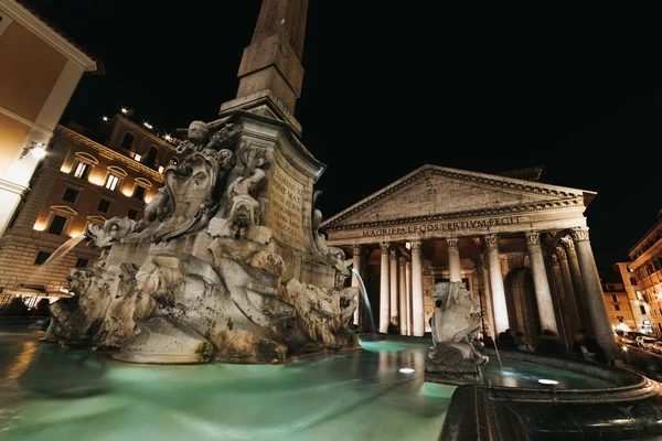 Malebný Snímek Pantheonského Pohledu Večerních Hodinách Římě Itálie — Stock fotografie