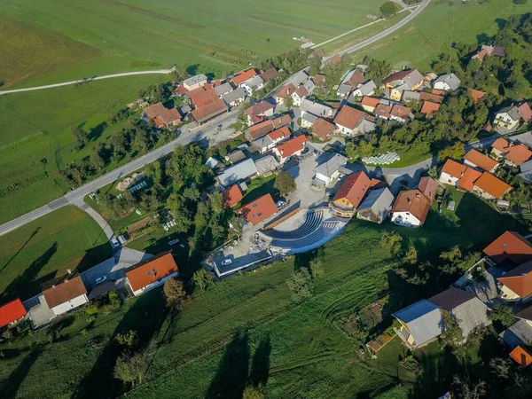 Vue Aérienne Beau Village Slovénie — Photo