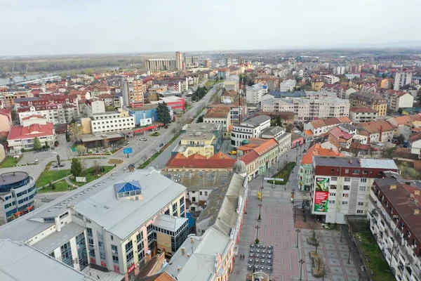 Vista Aérea Centro Cidade Brcko Bósnia Herzegovina — Fotografia de Stock