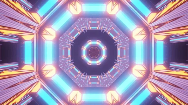 Kozmik Çevrenin Renkli Neon Lazer Işıklarıyla Boyutlu Bir Çizimi Arka — Stok fotoğraf