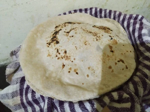 Une Vue Rapprochée Pain Traditionnel Fait Maison Appelé Jawar Roti — Photo