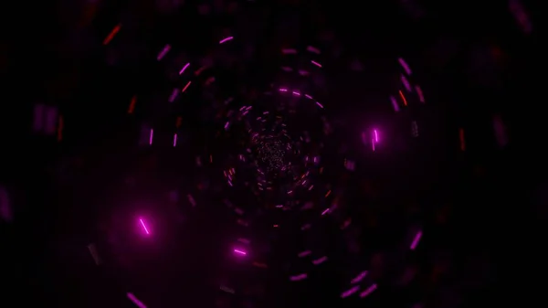 Illustrazione Rendering Uno Sfondo Futuristico Con Luci Neon Viola Incandescenti — Foto Stock