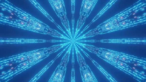 Uno Sfondo Cosmico Rendering Luci Blu Perfetto Una Carta Parati — Foto Stock