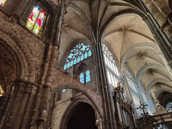 Bello Disparo Ángulo Bajo Catedral Ávila Avila España — Foto de Stock