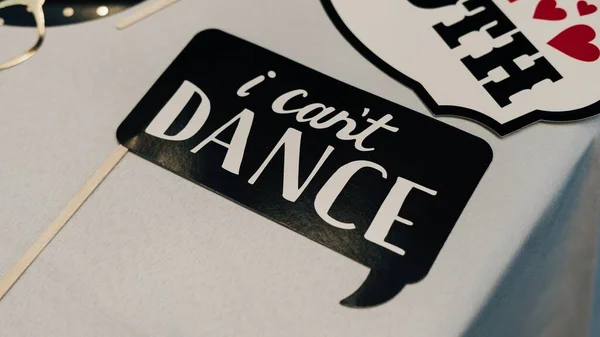 Primer Plano Can Dance Sign Black Background —  Fotos de Stock