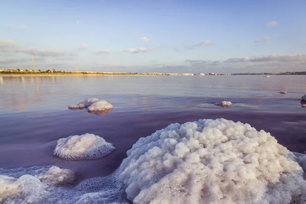 Beau Paysage Une Plage Salée Pendant Lever Soleil — Photo