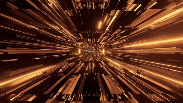 Ілюстрація Футуристичного Фону Абстрактними Сяючими Золотими Неоновими Вогнями Відмінно Підходить — стокове фото