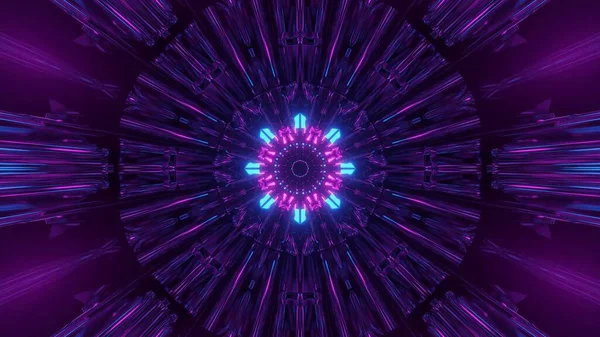 Una Ilustración Representación Fondo Futurista Con Luces Neón Púrpura Azul — Foto de Stock
