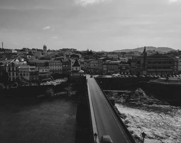 Ponte Barcelos Puente Portugal Está Ubicado Distrito Braga Cruzando Río — Foto de Stock