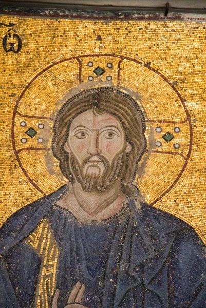 Ritratto Verticale Antico Mosaico Nel Museo Santa Sofia — Foto Stock