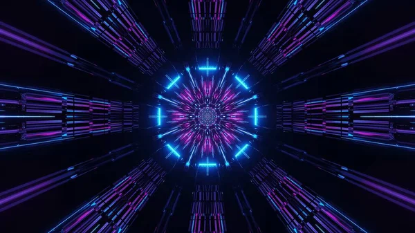 Dynamic Futuristic Illustration Rendering Blue Purple Laser Lights — Stock Photo, Image