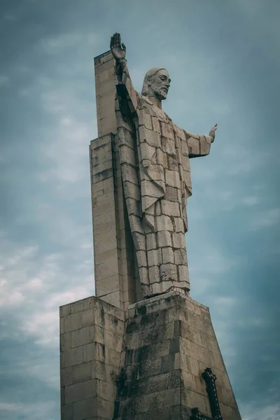 Plan Vertical Faible Angle Monument Sagrado Corazon Constante Espagne — Photo