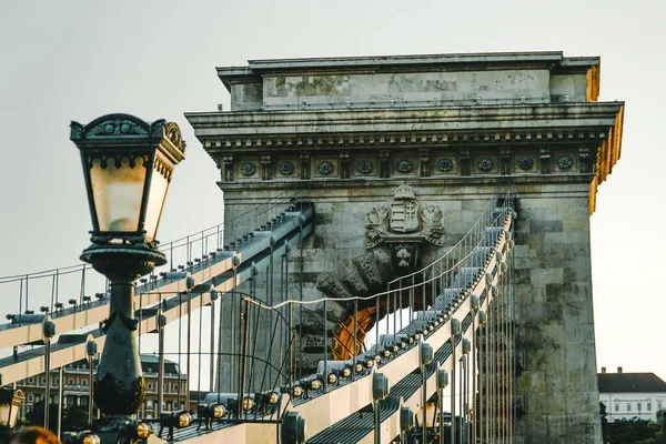 Magnifico Ponte Delle Catene Szechenyi Lanchid Nella Bellissima Budapest Ungheria — Foto Stock
