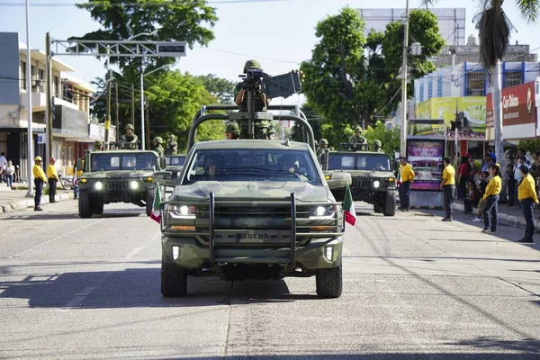 Los Mochis Mexico Listopadu 2019 Mexičtí Vojáci Během Občanské Vojenské — Stock fotografie