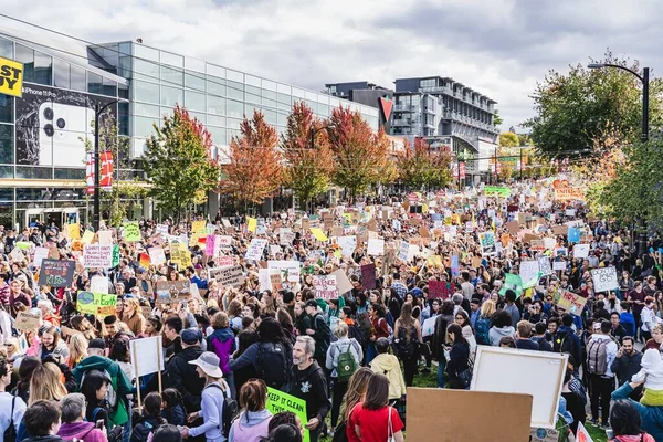 Vancouver Canada Settembre 2019 Migliaia Persone Riuniscono Unirsi All Attivista — Foto Stock