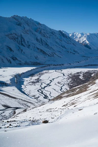 Vertical Shot Spiti Valley Kaza Winter — Stock Photo, Image