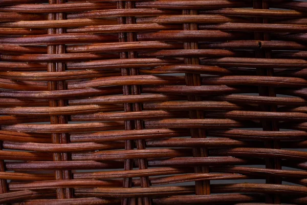 Detailní Záběr Tmavě Hnědé Proutěné Dřevěné Textury — Stock fotografie