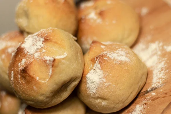 Gros Plan Biscuits Ronds Sucrés Jetés Dans Poudre Sucre — Photo