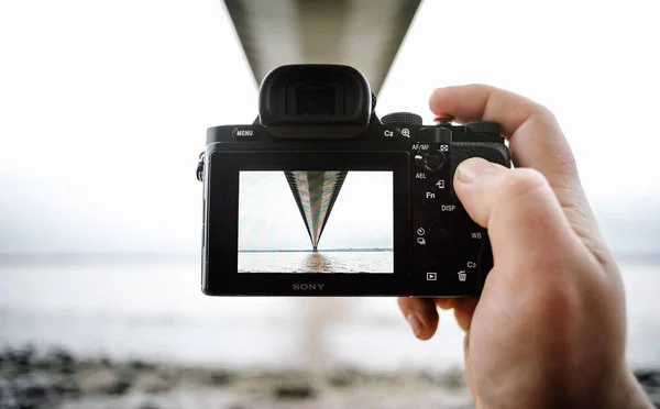 Hessle Reino Unido Janeiro 2016 Tirar Uma Foto Ponte Humber — Fotografia de Stock