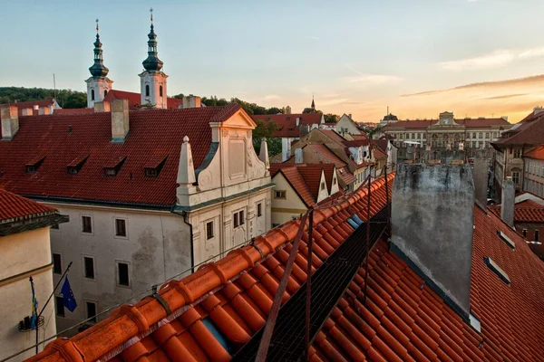 Plan Aérien Des Toits Des Maisons Prague — Photo