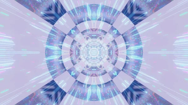 Una Ilustración Futurista Una Representación Luces Púrpuras Azules — Foto de Stock