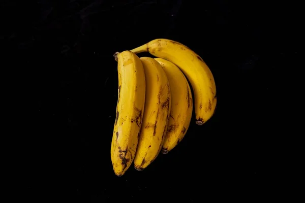 Банани Ізольовані Чорному Тлі — стокове фото