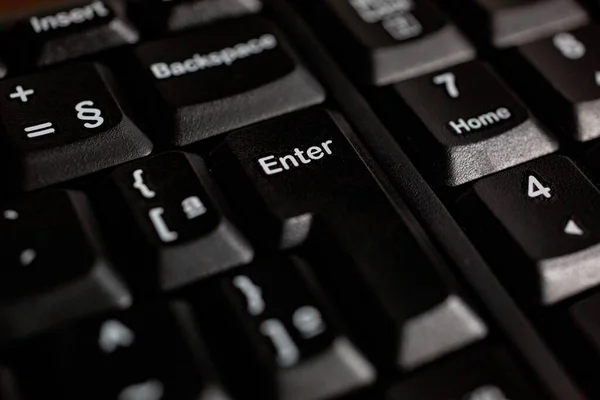 Closeup Shot Black Computer Keyboard Buttons — Stock Photo, Image