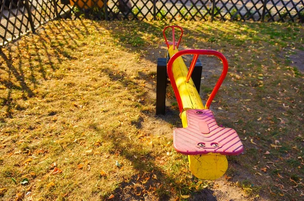 Old Colorful Seesaw Playground Daytime — Stock Photo, Image