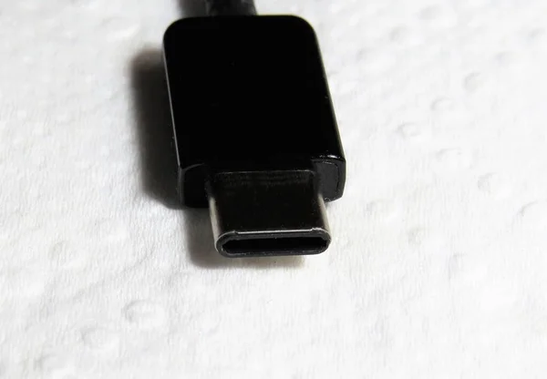 Een Close Shot Van Een Usb Type Plug Geïsoleerd Een — Stockfoto