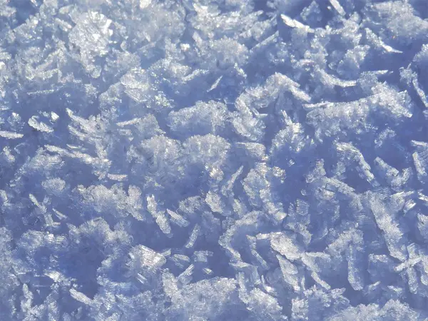 Closeup Shot White Snow Crystals — Stock Photo, Image