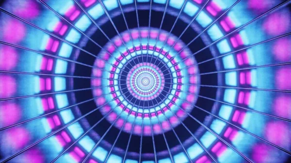 Illustration Tunnel Colorful Futuristic Sci Techno Lights Cool Background — Stock Photo, Image