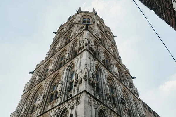 Eine Tiefenaufnahme Des Berühmten Kölner Doms Unter Einem Wunderschönen Himmel — Stockfoto