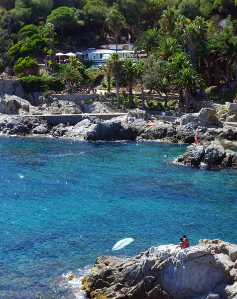 Lloret Mar Španělsko Srpna 2016 Skály Moře Lloret Mar — Stock fotografie