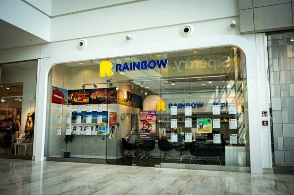 Poznan Poland Αυγ 2019 Front Entrance Ταξιδιωτικού Πρακτορείου Rainbow Στο — Φωτογραφία Αρχείου