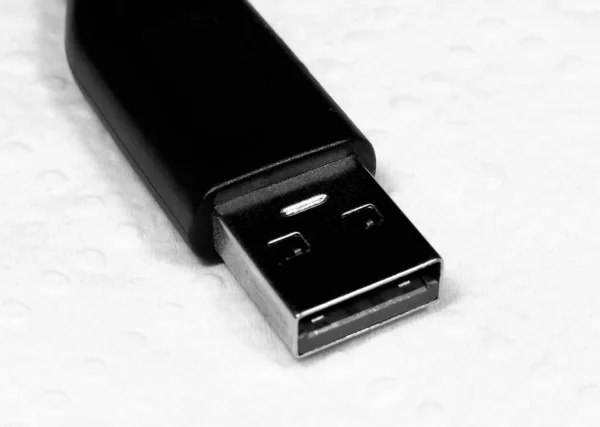 Κοντινό Πλάνο Μαύρου Φορητού Καλωδίου Usb — Φωτογραφία Αρχείου