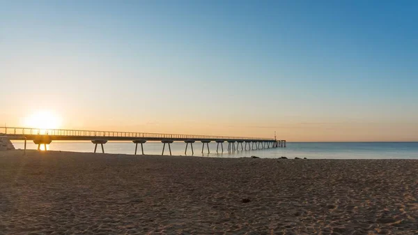 Uma Cena Deslumbrante Pont Del Petroli Badalona Espanha Durante Hora — Fotografia de Stock