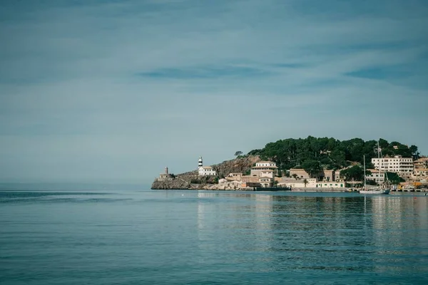 Uma Vista Panorâmica Porto Soller Maiorca Ilhas Baleares Espanha — Fotografia de Stock