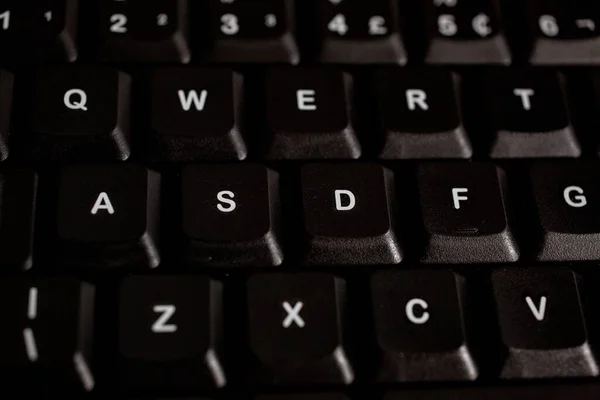 Closeup Shot Black Computer Keyboard Buttons — Stock Photo, Image