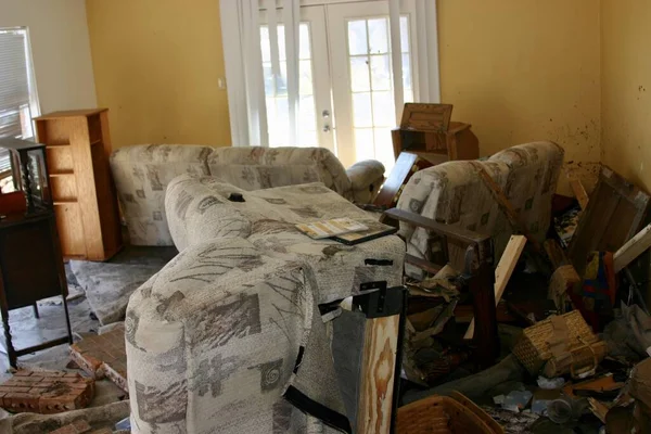Biloxi United States Sep 2005 Furniture Living Room Destroyed Hurricane — Stock Photo, Image