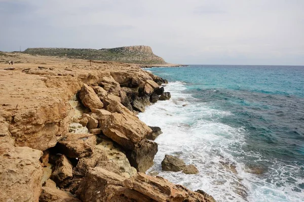 Las Grandes Piedras Orilla Durante Día Chipre — Foto de Stock
