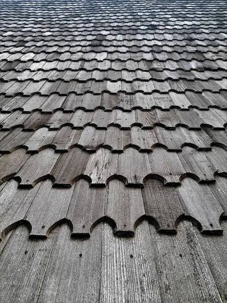 Die Nahaufnahme Der Alten Ziegel Vom Dach — Stockfoto