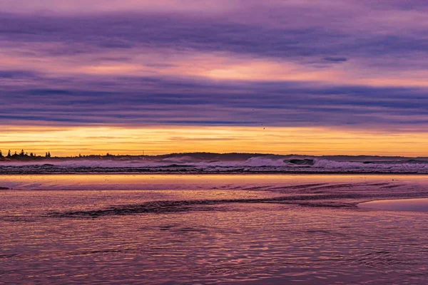 Beautiful Beach Purple Sunset — Stock Photo, Image