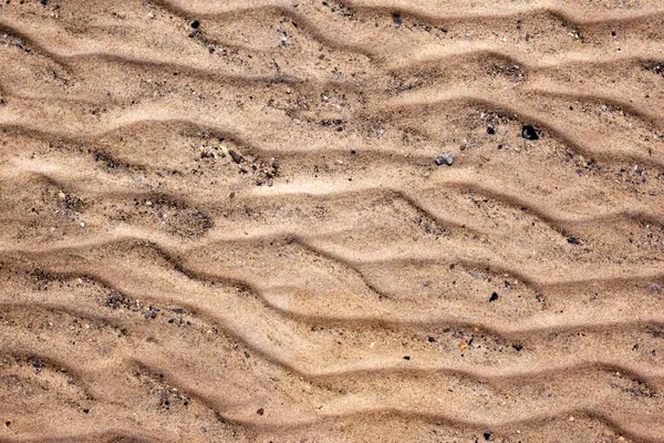 Ujęcie Pod Wysokim Kątem Pięknych Linii Wzorów Piasku Uchwyconych Pustyni — Zdjęcie stockowe