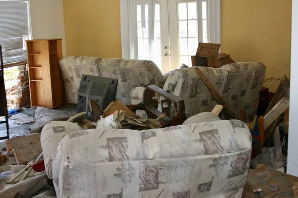Biloxi United States Sep 2005 Living Room Furniture Destroyed Hurricane — Stock Photo, Image